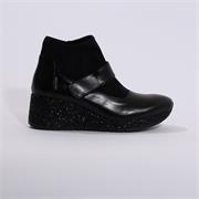 Marco Moreo Glitter Wedge Ankle Boot - Black